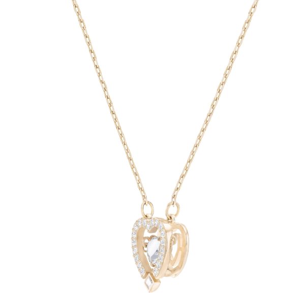 Sparkling Dance Heart Gold Tone Necklace 5