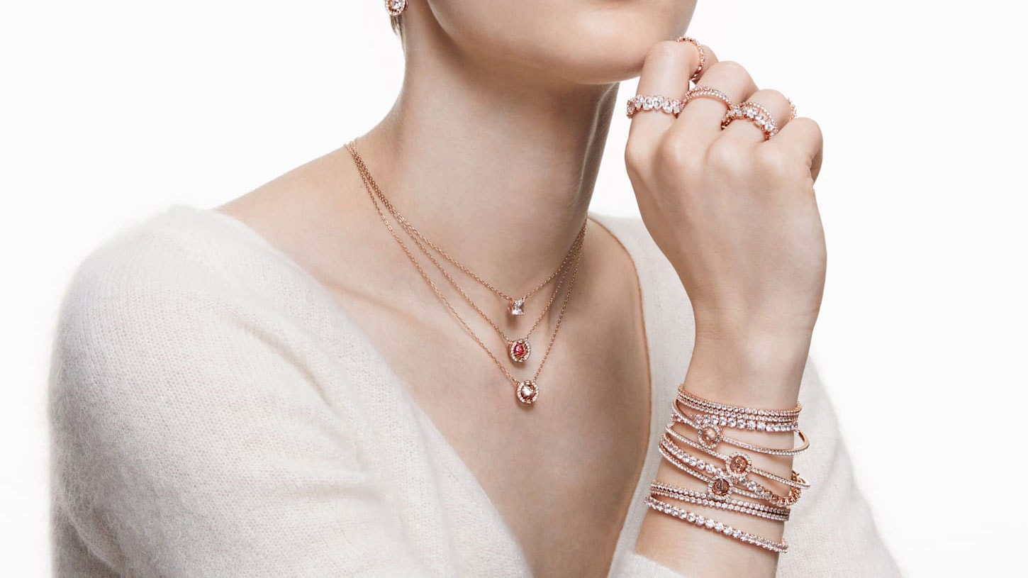 Rose Gold Tone Plated Swarovski 5464948 Tennis Deluxe Bracelet