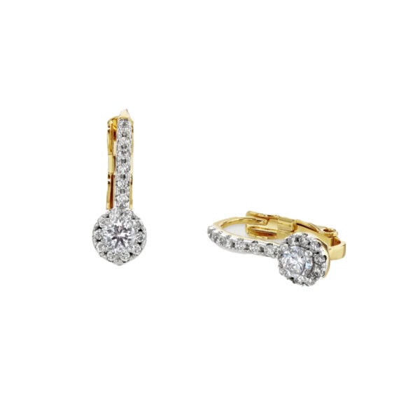 Pave Hoop Drop Earring