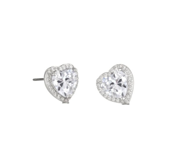 Clear Sparkle Heart Earrings
