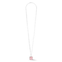 Necklace OE Amulet Square Rose Quartz silver-pink 4