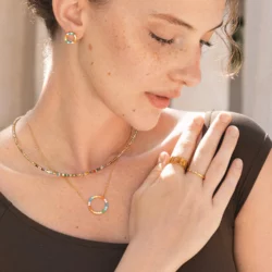 Necklace Sparkling Circle gold-multicolour 4