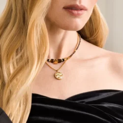 Home 99 Alternative view of Necklace Amulet Mini Waves gold-beige